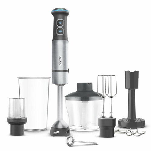 Блендер погружной 1500ВТ 6ПРЕДМ 15СК турбо ЧАША065Л СТ 08Л НАС миксер венч капуч пюре кофем CENTEK 780600₽