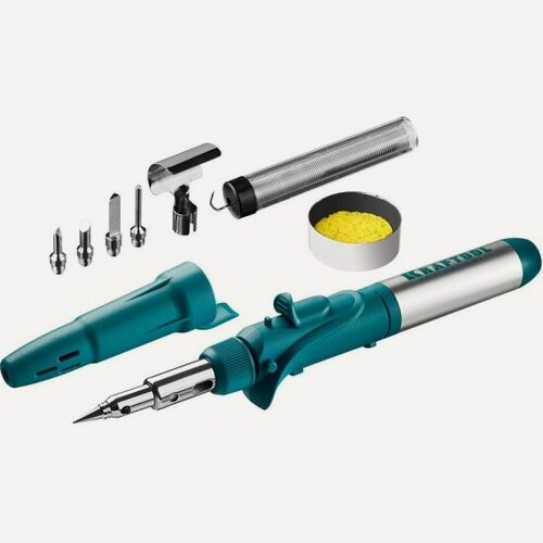 Изображение товара Газовый паяльник Kraftool SolderPro 120K 55503-H10, 30-120 Вт, горелка, фен, пьезоподжиг, 1300С