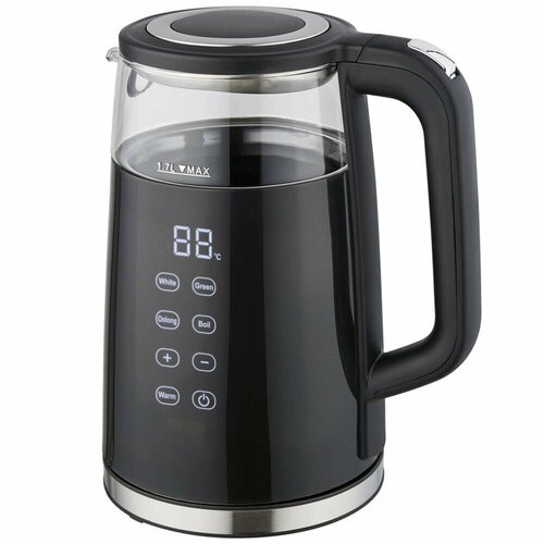 Чайник электрический 17Л 2200ВТ диск двойн стенка нержпластик сенсор УПР черн GELBERK 599300₽