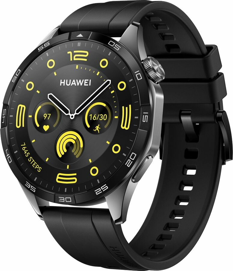 Смарт-часы Huawei Watch GT 4 Phoinix-B19F 46мм 1.43" AMOLED корп. черный рем. черный разм. брасл:140-210мм (55020BGT)