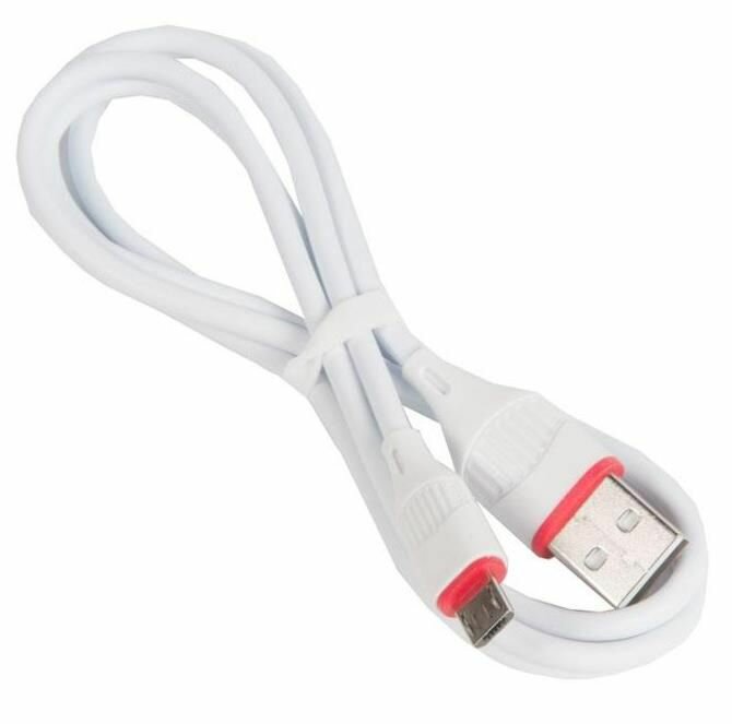 Кабель USB BOROFONE BX17 для Micro USB, 2.4A, длина 1м, белый