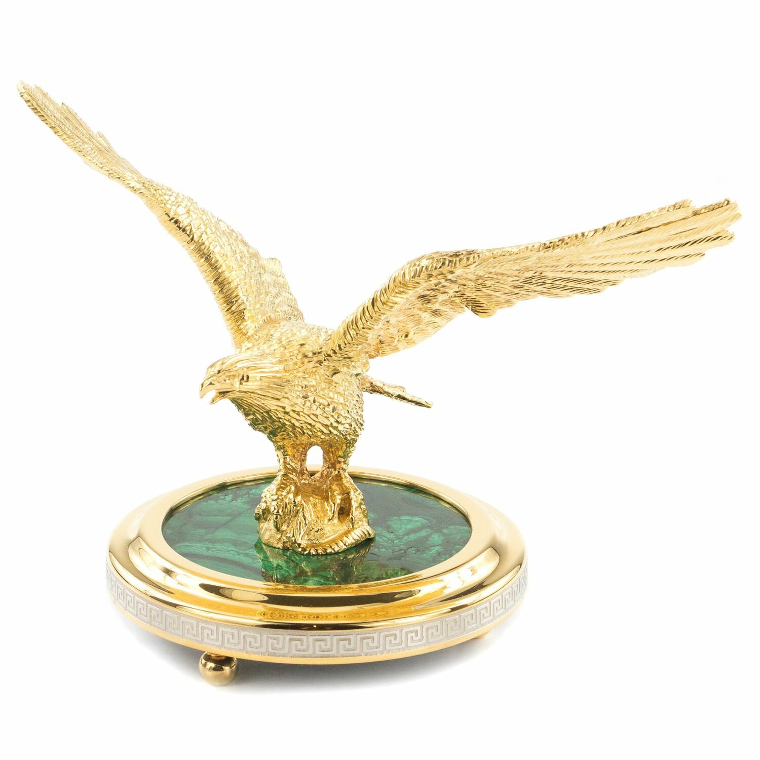 Статуэтка "Парящий орел" бронза малахит Златоуст 120516