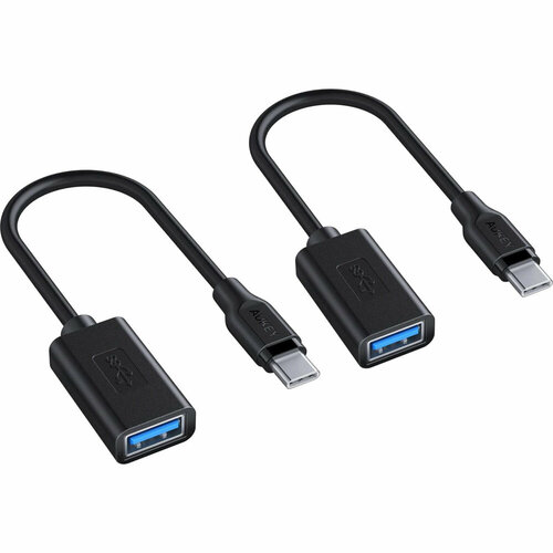 Комплект адаптеров Aukey USB-C to USB 3.0 (2 шт) чёрные (CB-A26)