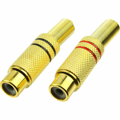 разъем rca g gold metal обжим 6мм на провод Разъем RCA(G) gold, (упаковка 2шт)