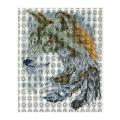 Алмазная мозаика волк холст 25х30 см (размер выкладки 20х25 см)
