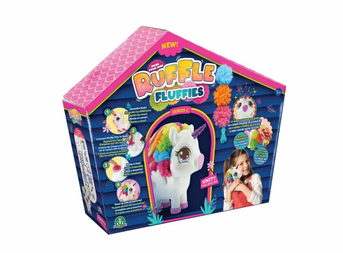 Набор для создания игрушки из помпонов Ruffle Fluffies "Единорожка Юника"