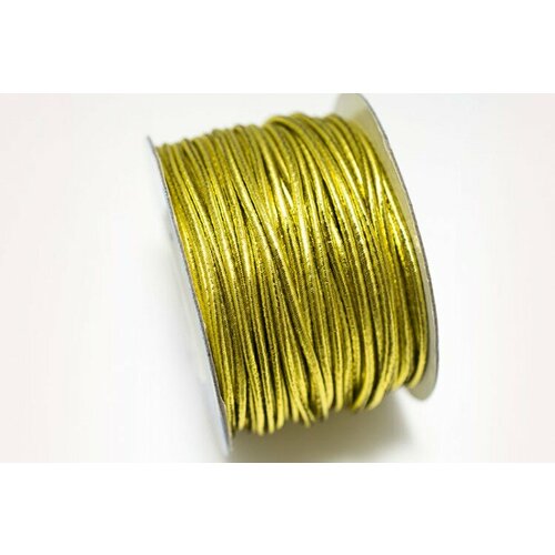 Шнур металлизированный эластичный, диаметр 2мм, цвет золото, 29-059, 1 метр металлизированный шнур золото 1 5 мм 10 метров