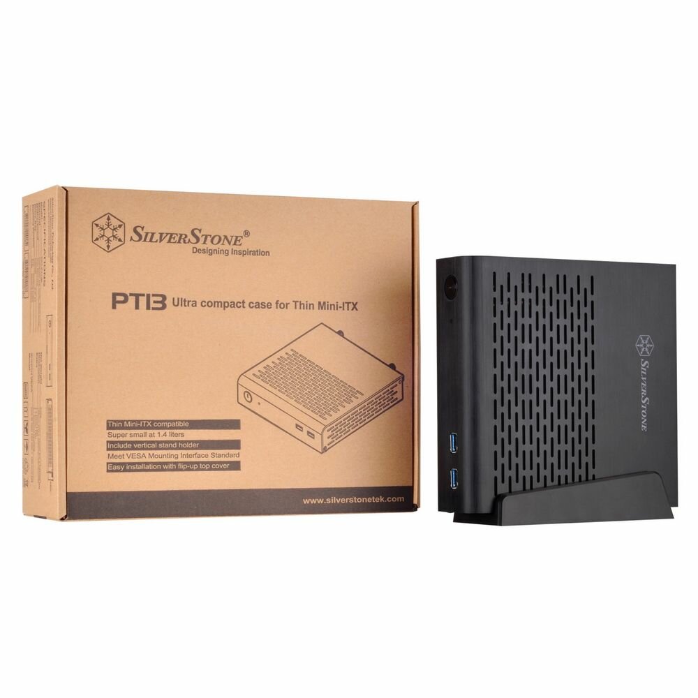 Корпус Silverstone SST-PT13B-USB30 Petit Thin Mini-ITX Silent Computer Case USB30 Black