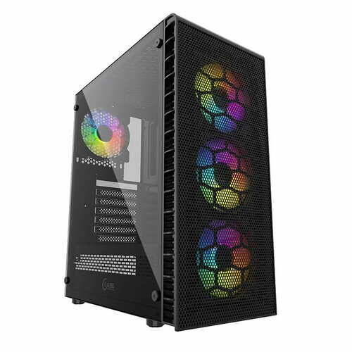 Корпус Powercase Mistral Z4С Mesh LED, Tempered Glass, 4x 120mm 5-color fan, чёрный, ATX (CMIZ4C-L4) корпус powercase mistral z4с mesh argb black cmiz4c a4