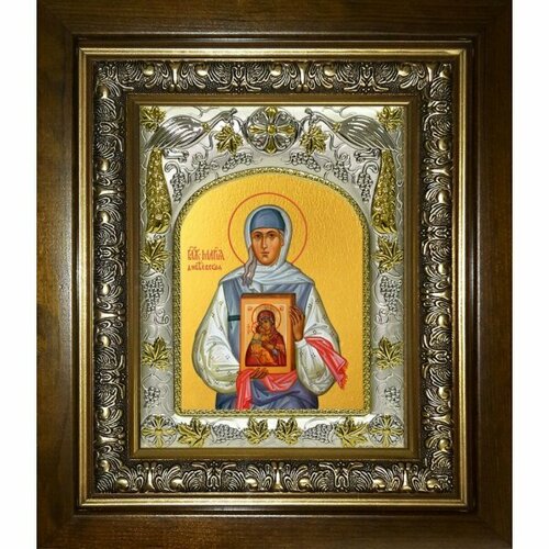 Икона Мария Дивеевская (Федина), 14x18 см, в деревянном киоте 20х24 см, арт вк-4871
