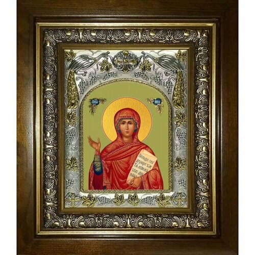 Икона Анна Пророчица, 14x18 см, в деревянном киоте 20х24 см, арт вк-1284