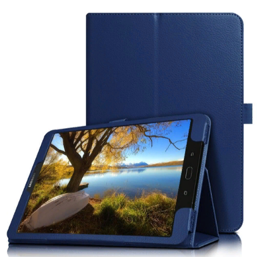 Чехол-обложка MyPads с подставкой для Samsung Galaxy Tab A 10.1 2016 SM-P580/P585 S-Pen синий кожаный