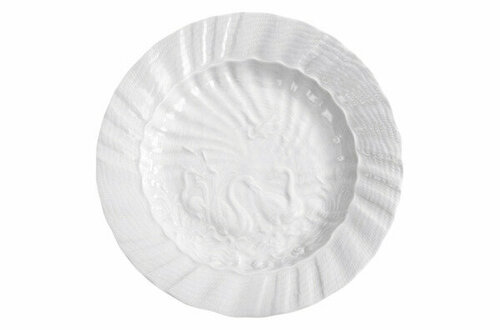 Тарелка закусочная Meissen Лебединый сервиз 22 см, белый рельеф