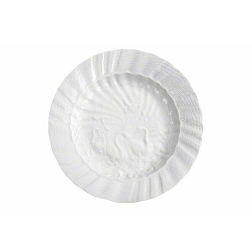 Тарелка закусочная Meissen Лебединый сервиз 22 см, белый рельеф