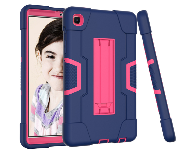 Чехол-бампер MyPads для Samsung Galaxy Tab A7 Lite LTE SM-T220 / T225 (2021) противоударный усиленный ударопрочный сине-розовый
