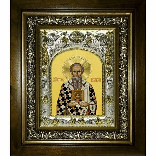 Икона Кирилл Катанский, 14x18 см, в деревянном киоте 20х24 см, арт вк-4015