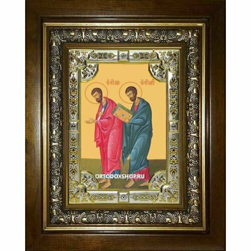 Икона Лука и Марк апостолы, 18x24 см, со стразами, в деревянном киоте, арт вк-2159