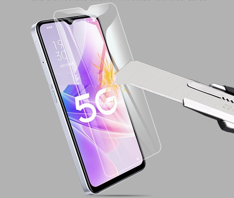 Защитное закалённое противоударное стекло MyPads Forti Glass для телефона OPPO A57 5G(2022) / A56s с олеофобным покрытием