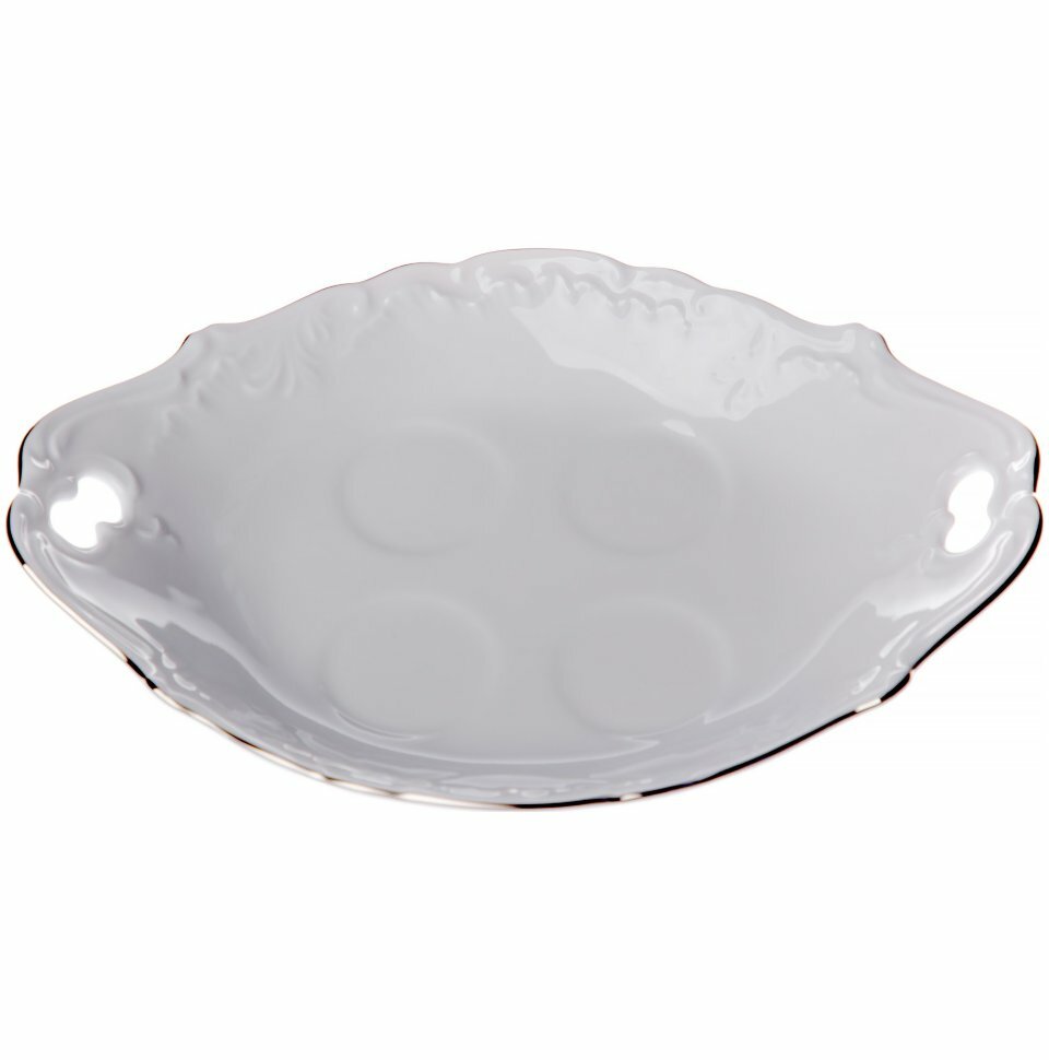 фото Поднос для специй 17 см с ручками Cmielow "Рококо /Отводка платина" / 148465