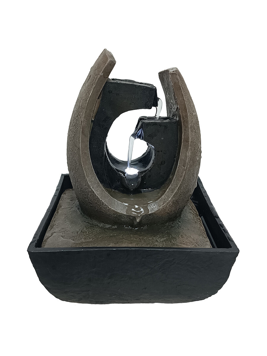 фото GARDEN SHOW Фонтан комнатный "Омега" со светодиодной подсветкой , 13,3 х13,3 х17,5 см