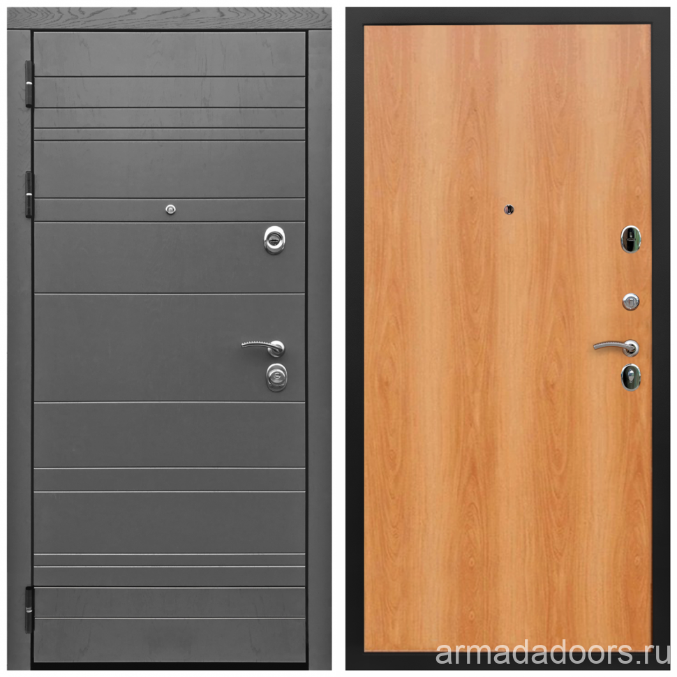 фото Входная дверь Армада Роял Вуд МДФ 10 мм Роял Вуд графит; МДФ 6 мм Миланский орех