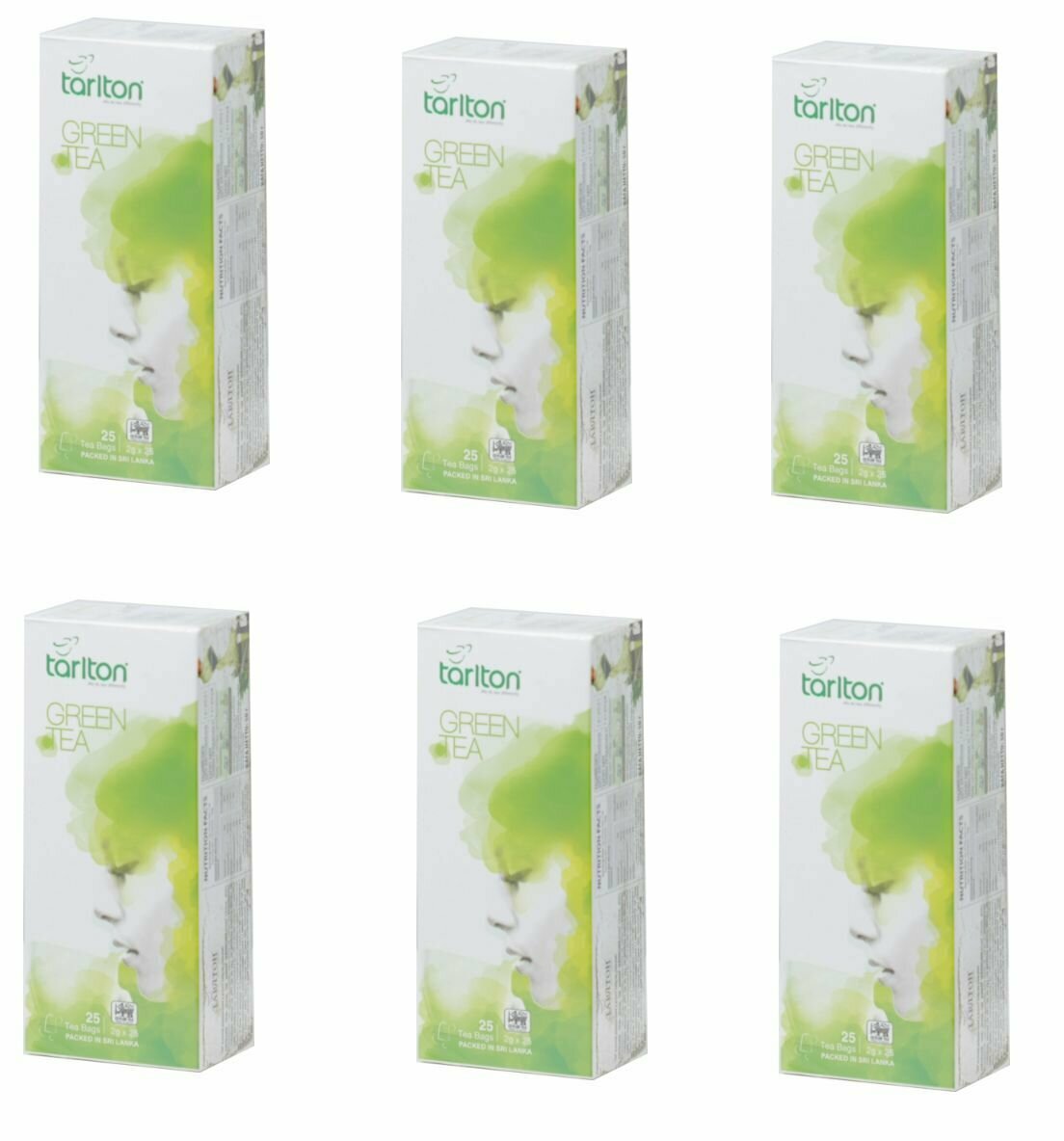 Tarlton Чай зелёный, 25 пакетиков, 50 г - 6 шт.