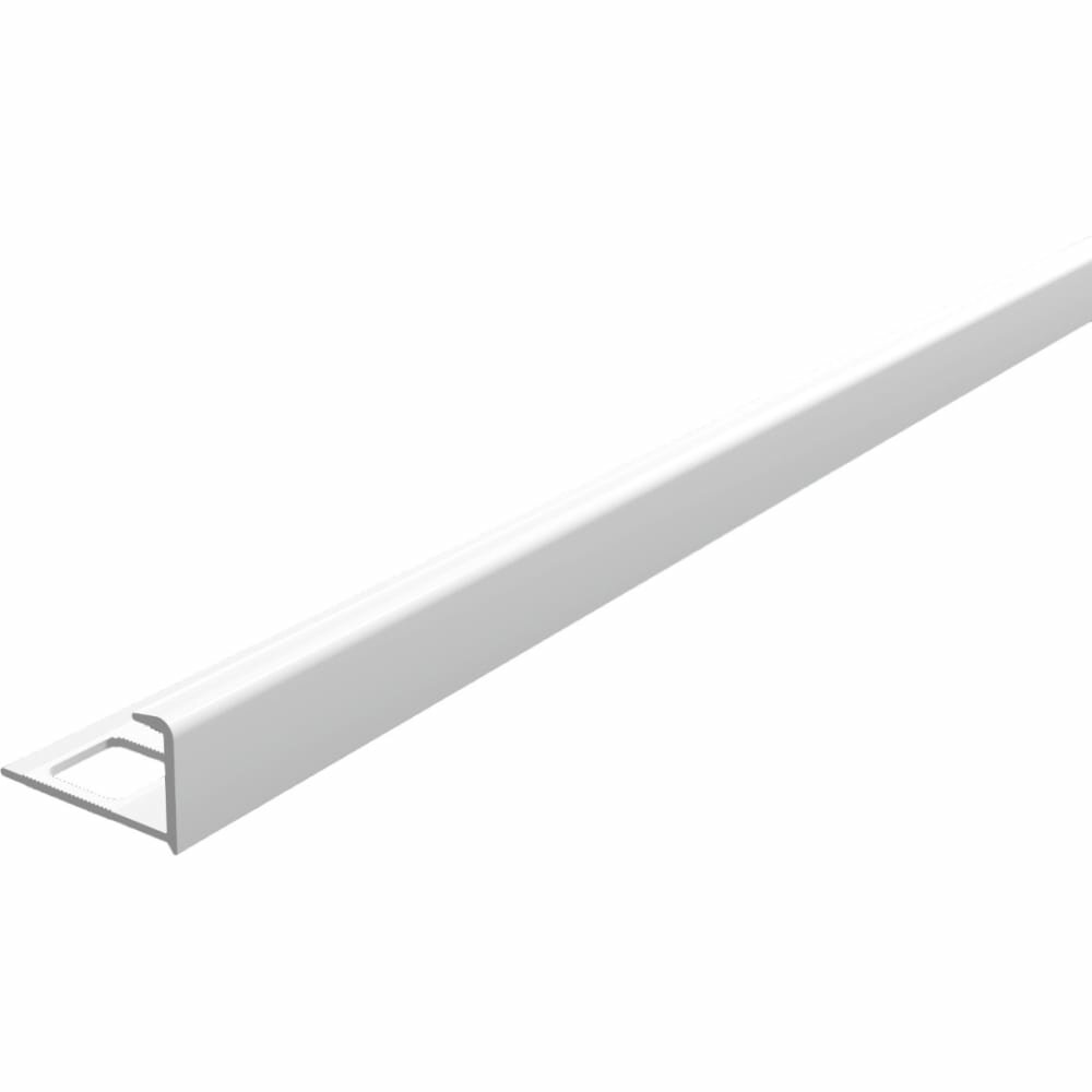 Наружный профиль для плитки DECONIKA 10 мм, 2.5 м, 001-G Белый глянец Д-Пл10-Н 001-0 БЕЛ-Г