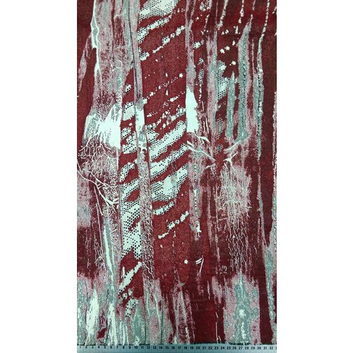 Ткань Жаккард бордового цвета с люрексом Италия