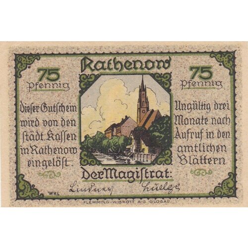 Германия (Веймарская Республика) Ратенов 75 пфеннигов 1921 г. (№1) (2)