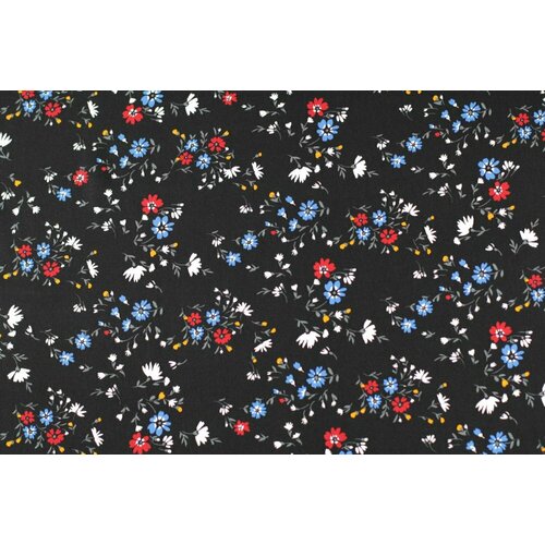 Ткань вискоза для шитья (штапель) в цветочек