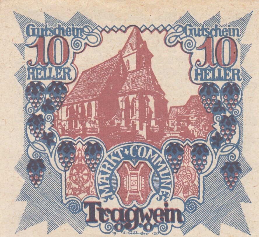 Австрия, Трагвайн 10 геллеров 1920 г.
