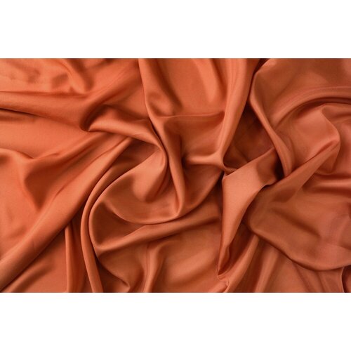 Ткань шелковый подклад ржаво-оранжевого цвета