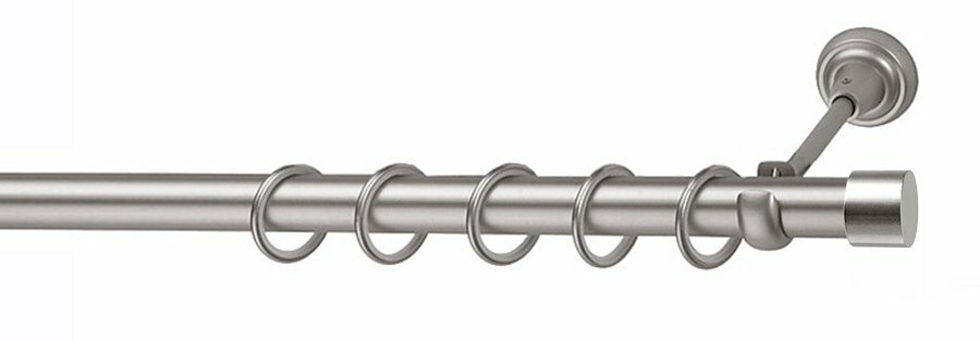 фото Карниз с заглушками хром матовый 25мм 180см: однорядный