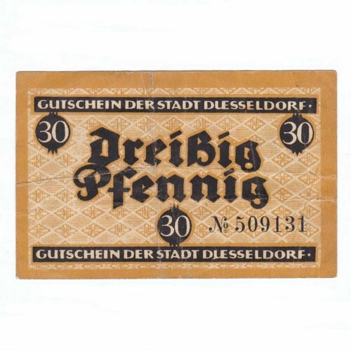 Германия (Веймарская Республика) Дюссельдорф 30 пфеннигов 1920 г. юбка megapolis дюссельдорф