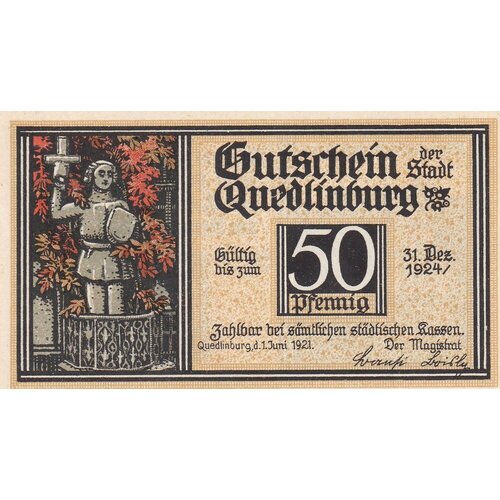 Германия (Веймарская Республика) Кведлинбург 50 пфеннигов 1921 г. (№2)