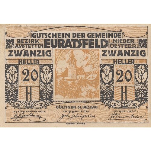 Австрия, Ойратсфельд 20 геллеров 1914-1920 гг. австрия ландфридштеттен 20 геллеров 1914 1920 гг