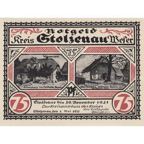 Германия (Веймарская Республика) Штольценау 75 пфеннигов 1921 г. (Вид 2) (№2)