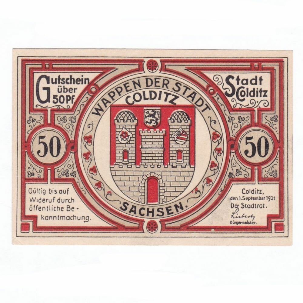 Германия (Веймарская Республика) Кольдиц 50 пфеннигов 1921 г. (O)