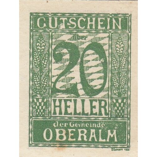 Австрия, Оберальм 20 геллеров 1914-1920 гг. (№2) австрия гётцендорф 20 геллеров 1914 1920 гг 2