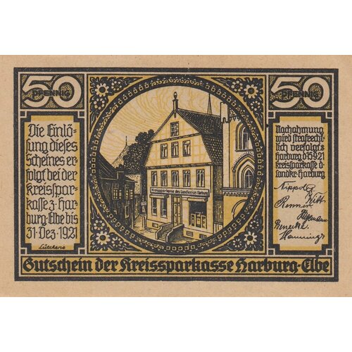 Германия (Веймарская Республика) Харбург 50 пфеннигов 1921 г. (№3)