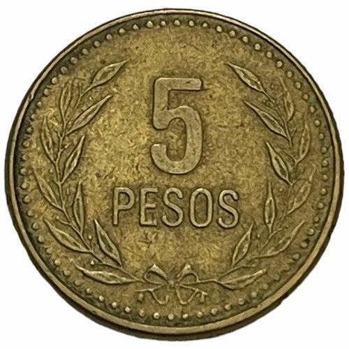 Колумбия 5 песо 1990 г. колумбия 5 песо 1980 г 2
