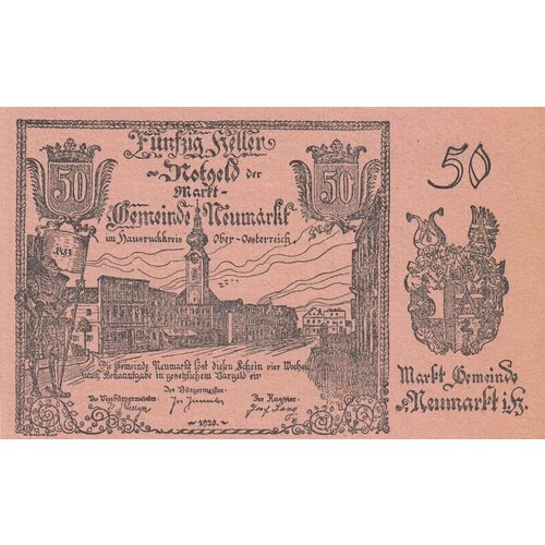 Австрия, Ноймаркт-им-Хаусруккрайс 50 геллеров 1920 г. (2) австрия ноймаркт им хаусруккрайс 10 геллеров 1920 г 2