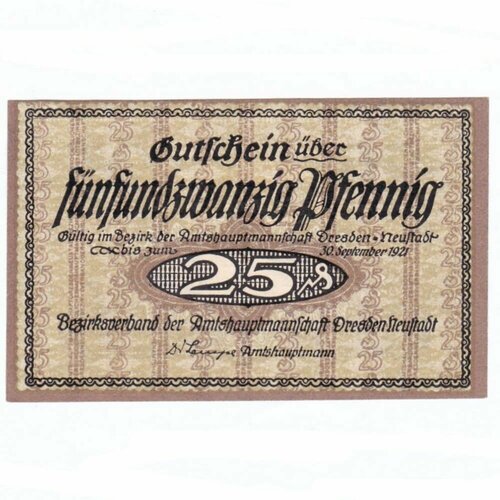 Германия (Веймарская Республика) Дрезден 25 пфеннигов 1921 г.