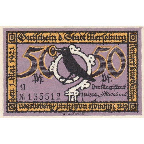 Германия (Веймарская Республика) Мерзебург 50 пфеннигов 1921 г. (G) германия веймарская республика мерзебург 20 пфеннигов 1921 г