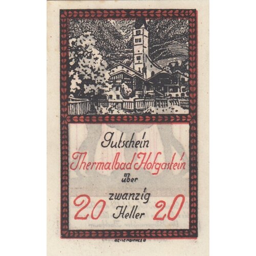 Австрия, Бад-Хофгастайн 20 геллеров 1914-1920 гг. (№2) австрия бад халль 80 геллеров 1914 1920 гг вид 2 2