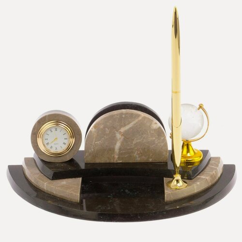 Изображение товара Настольный мини-набор "Глобус" для бумаг из бежевого мрамора 126020