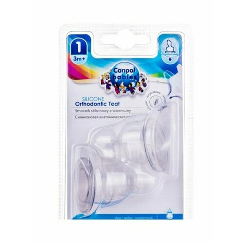 Canpol babies Соска силикон, антиколиковая, медленный поток, 2шт, 3м+