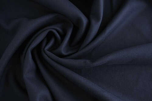 Ткань пальтовая шерсть с кашемиром темно-синего цвета