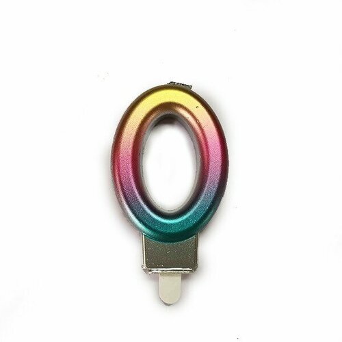 Свеча Цифра Радужная 0 7см 6074258 300₽