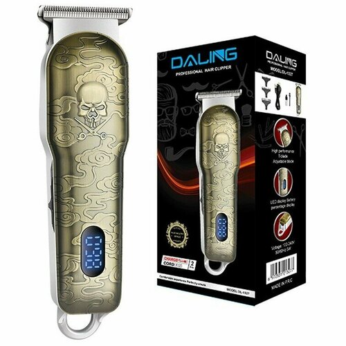 Универсальный мужской триммер для волос бороды и усов беспроводной 1200mAh Daling DL-1327- серебро и черное золото 126100₽